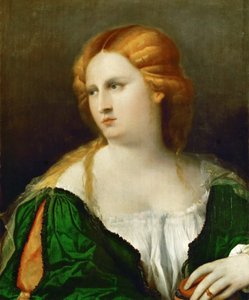 緑のドレスの若い女性